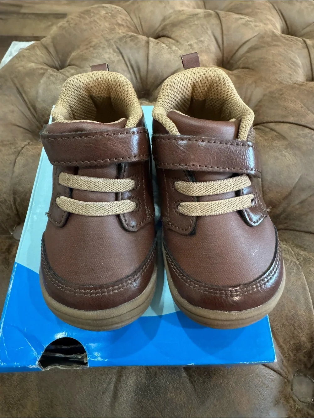 Stride Rite Brown Toddler Casual Sneakers with Tan Accents